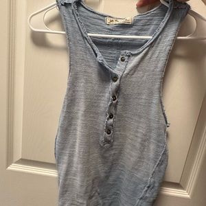 Free People - we the free distressed button down tank top